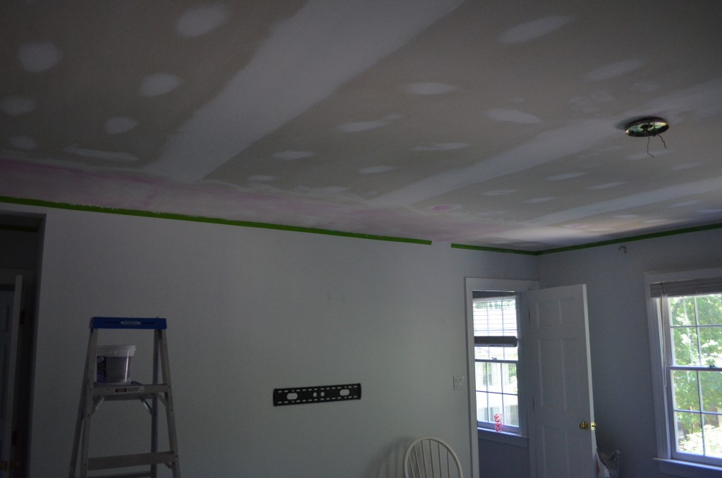 Once the ceiling was finally covered in joint compound.