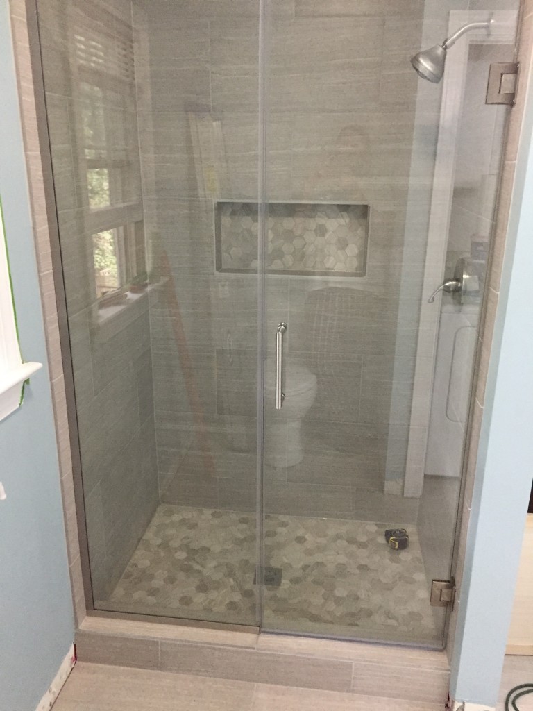 Shower glass is finished.